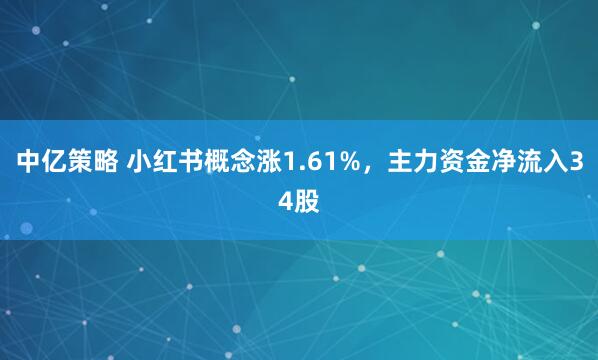 中亿策略 小红书概念涨1.61%，主力资金净流入34股